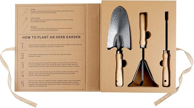 Santa Barbara Design Studio Garden Tools Pure Design Cardboard Book Gardening Essentials Gift Set, 3-Pieces, You Grow Girl Set