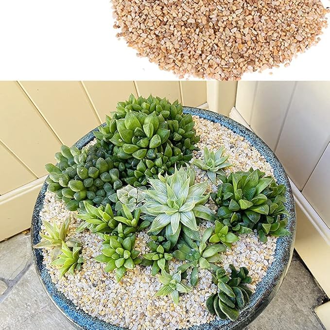 18LB Aquarium Gravel Mix Rocks for Succulent,Cactus Bonsai DIY, Gravel for Terrarium, Fairy Gardening, Top Dressing （6mm-8mm）
