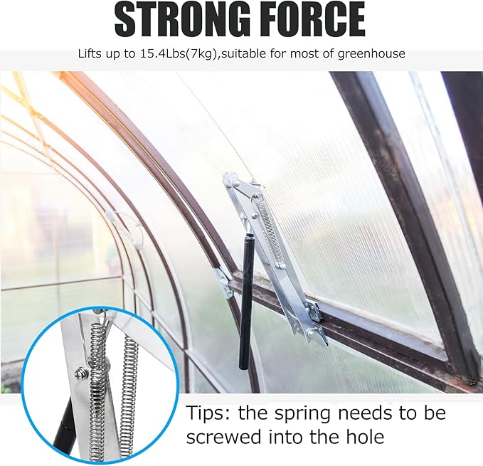 CHANGE MOORE Auto Vent Opener Automatic Greenhouse Window Opener Roof Vent Opener Auto Vent Kit Sensitive Gardening Tools Automatic Greenhouses Supplies (Dual Spring Up to 33lbs)