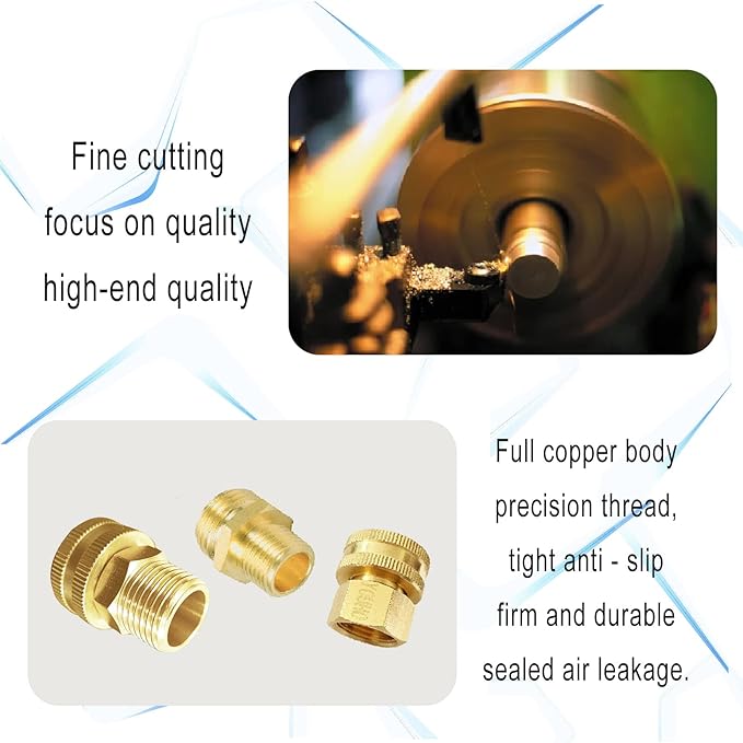 YOUHO Solid brass Garden Hose Fittings Connectors Adapter Heavy Duty Brass Repair Female to Female Double Female dual water hose connector(3/4" GHT Female to 1/2" NPT Female) 2 Pcs