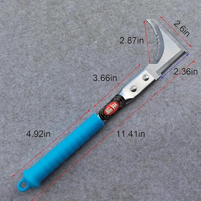Kosoyo Crack Weeder Crack Weeding Tool Sawtooth Wave Manual Scythe Stainless Steel Gardening Tool -11.42"