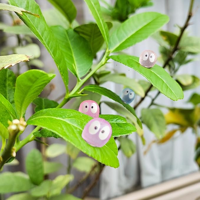 6pcs Plants Magnets Tiny Plant Safe Magnets Miniature Figurines, Fairy Garden Supplies House Plant Leaf, Key Holder Decorative (6 Dust Bunnies)