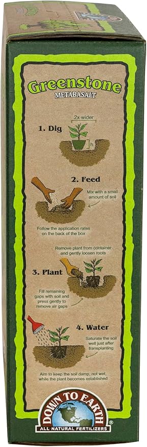 Down to Earth All Natural Greenstone Metabasalt, 5 lb Mineral Elements Iron, Calcium, Magnesium for Organic Garden Soil
