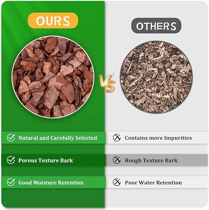 Legigo 4 Quarts Organic Orchid Potting Bark- All Natural Orchid Bark Potting Mix Pine Bark Wood Chips for Houseplant Mulch, Orchid Plants Root Development