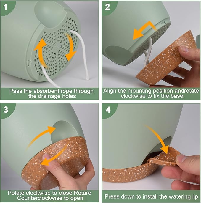 Planters for Indoor Plants, 10/9/8 Inch Self Watering Plant Pots with Drainage Hole, Plastic Planters Flower Pots for Indoor Outdoor Plants (Green)