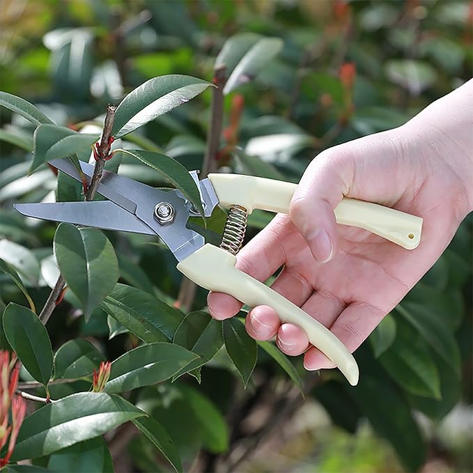 BUGUI Lightweight Garden Scissors - 7.5" Straight Blade Gardening Tool, Sharp Flower Shears for Cutting Flowers, Trimming Plants, Bonsai, Fruits Picking