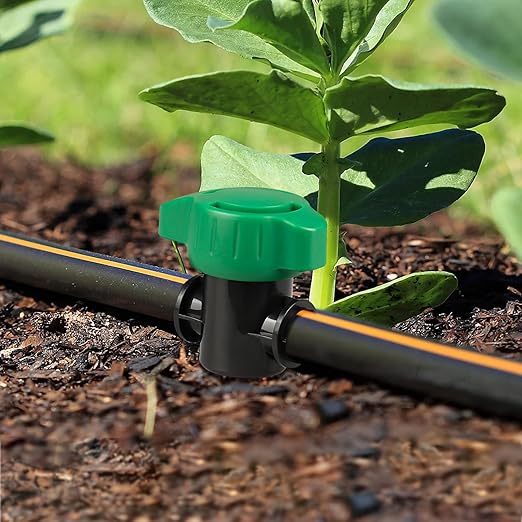 12 PCS Irrigation Barbed Ball Valve Fits for 1/2 Inch Drip Tubing, Drip Line Parts Shut Off Valve for Drip Irrigation and Aquariums