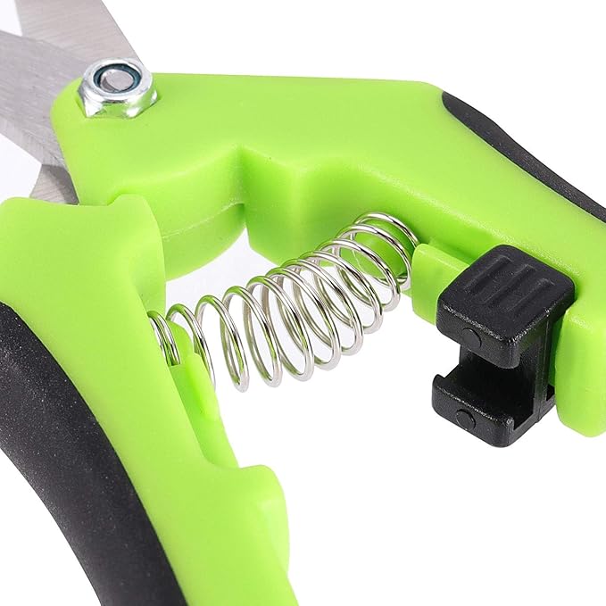 8 Pack 6.5 Inch Gardening Scissor Hand Pruner, Precision Tip Pruner with Straight Stainless Steel Blades, Pruning Shears Hand Pruners for Gardening Plant Flower Bonsai, Green
