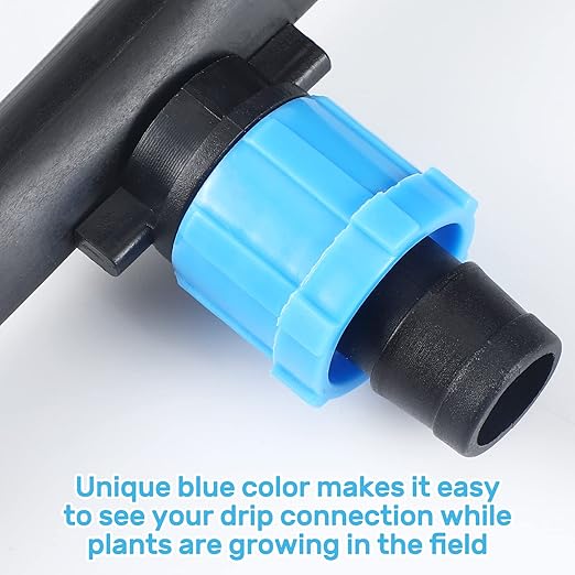 Frienda Drip Tape Connector Fittings, Locks 1/4" Barb for 5/8" Drip Irrigation Fitting Kit Irrigation Tubing Connectors Tools Coupling Barbed Locking Fitting(50 Pcs)