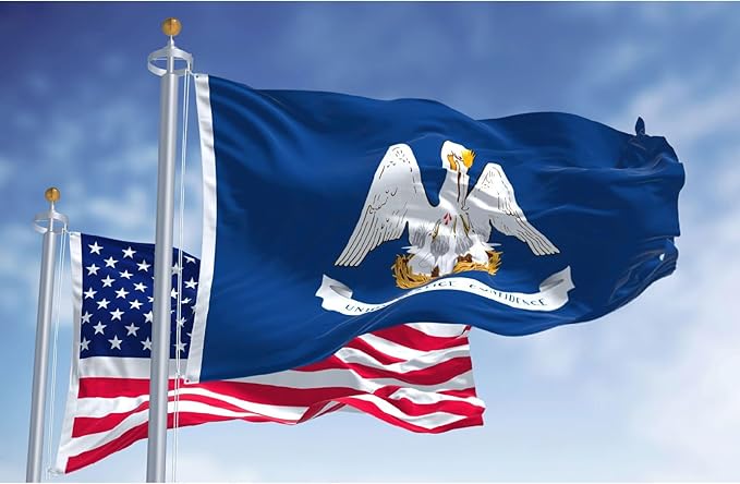 TOPFLAGS Louisiana Flag 4x6 Outdoor LA State Flags Double Sided Embroidered Longest Lasting Heavy Duty Polyester Stronger Brass Grommets 4 Stitched Hemming Perfect for Outside