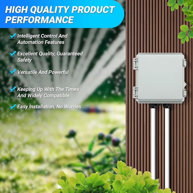 Briidea Irrigation Pump Start Sprinkler Relay, Waterproof Box, 2-Pole AC Contactor, 40A 24V Coil, Compatible with Pumps Up to 5HP