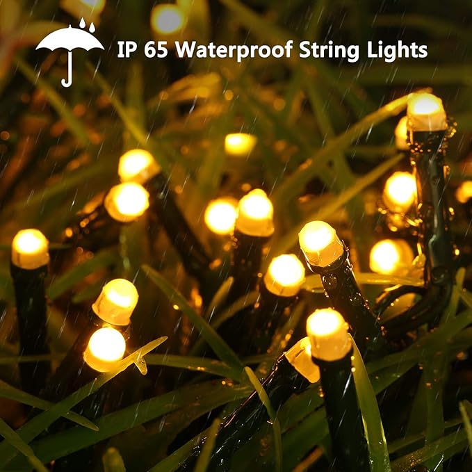 114ft Christmas String Lights Outdoor, 300 LED Connectable With Timer, 8 Modes Tree Fairy Twinkle Lights for Garden, Wedding, Indoor Outdoor Xmas Decor (Warm White)