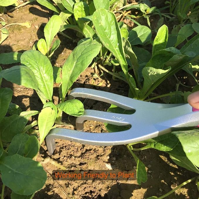 Garden Tool Set, 3PC Bend Proof Gardening Tool Kits (Soil Scooper, Garden Trowel, Cultivator Hand Rake), One-Piece Aluminum, Garden Gift Pink