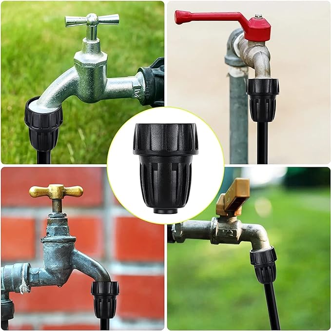 1/2 Inch Drip Irrigation Tubing Faucet Adapter 3 Pack, 3/4" to 1/2" Irrigation Hose Adapter, 3/4 Inch Faucet Connector Garden Hose Adapter
