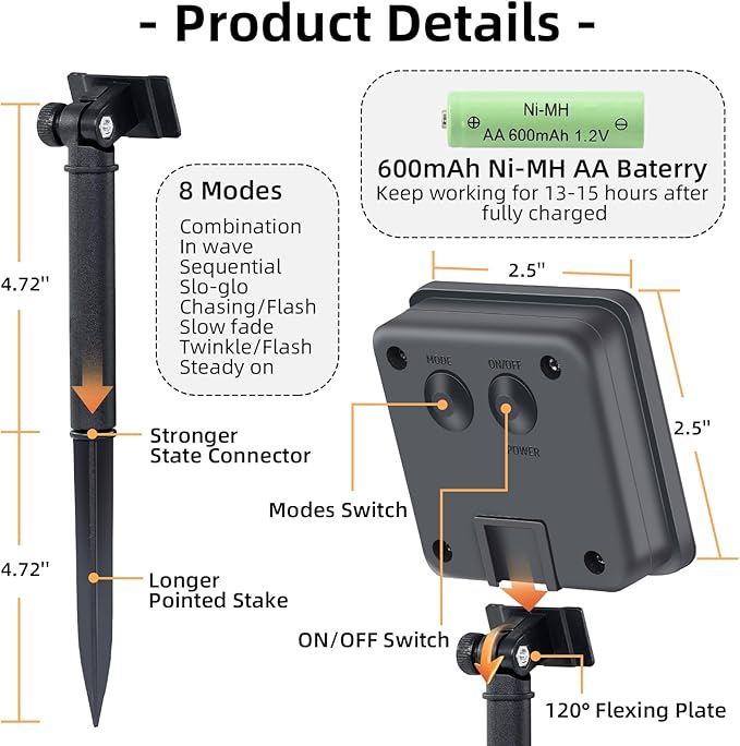 240 LED Solar String Lights for Outside, 2 Pack 55FT Outdoor Solar String Lights, Waterproof Solar Powered String Lights Outdoor with 8 Modes for Garden, Balcony, Wedding, Party (Cool White)
