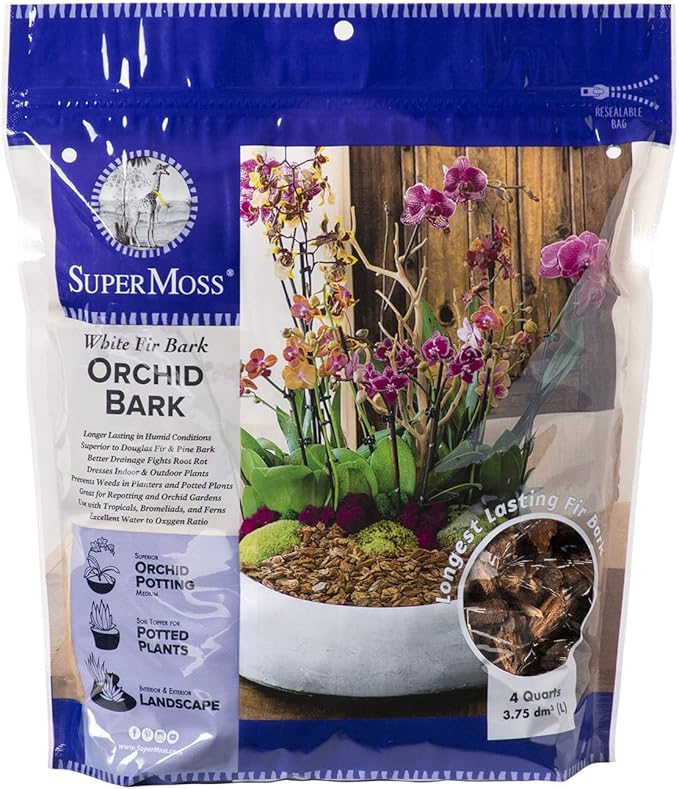 SuperMoss (23114) Orchid Potting Bark, Natural, 4 quarts