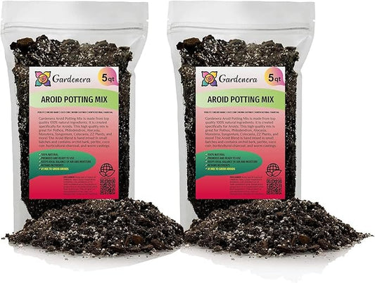 Premium Aroid Potting Mix - 10 Quart - Soil Free Blend for Aroids - Growing Medium for House Plant (2 Bags of 5 Quart)