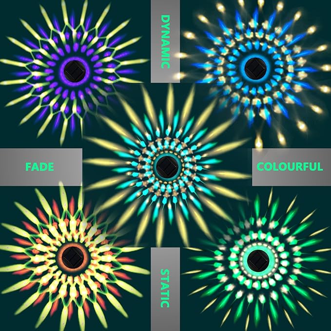 Solar Outdoor Lights,6 Pack Dream Dynamic Solar Pathway Lights,Waterproof Color Changing Solar Walkway Lights Maintain 10 Hours of Lighting for Garden, Landscape, Path, Yard, Patio, Driveway