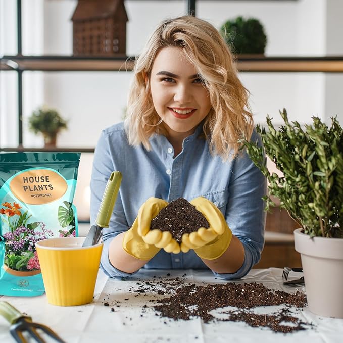 Potting Soil Mix for Indoor Plants 2qt, Organic Houseplant Soil Well Draining Dirt Ready to Use, Fit for House Plant Like Pothos, Philodendron, Monstera, African Violet