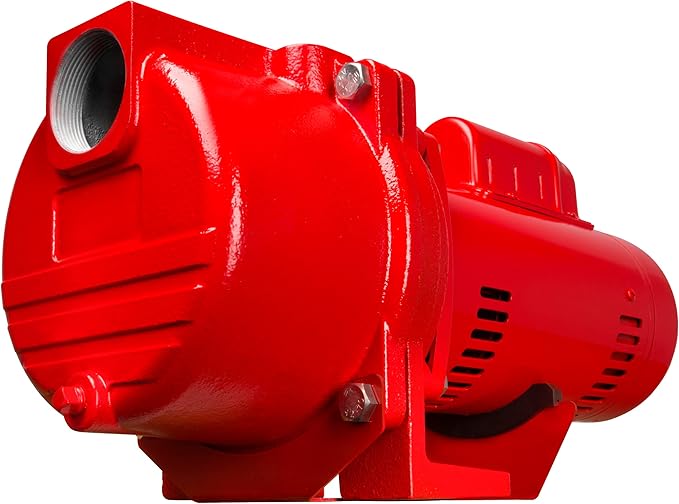 Red Lion 97101001 RL-SPRK100 Sprinkler Pump with Thermoplastic Impeller, 1 HP, 63 GPM, 115/230 Volt, Red
