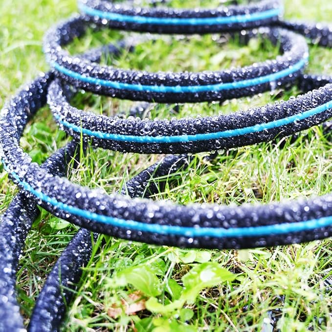 AMRITA Soaker Hose Kit 1/2 inch 15ft Soaker Hose (3Pack) and1/2 inch 10ft PVC Garden Hose(3Pack), Great for Garden Beds,Vegetables,Flowers(1/2-45ft+30ft)