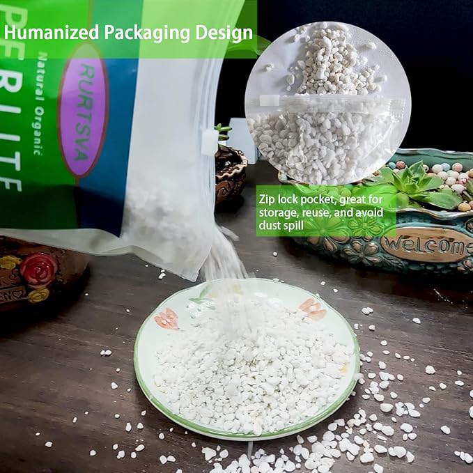 Natural Organic Perlite for Plants Potting Mix Indoor Outdoor Soil Amendment for Enhanced Drainage, Seed Starter, Root Growth and Soil Health (20QT)