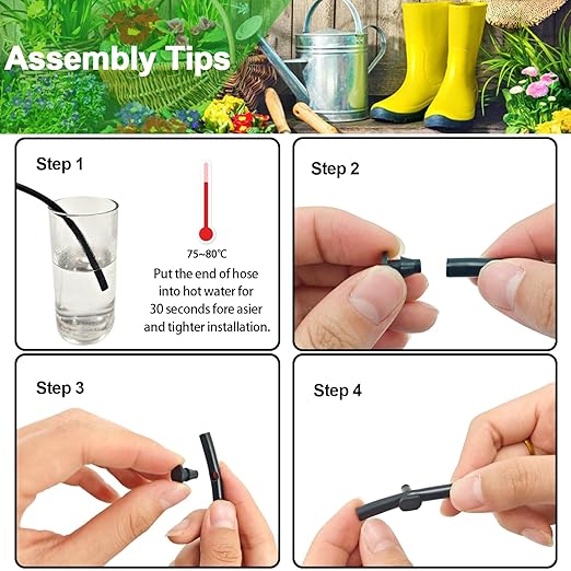 Drip Irrigation Parts, 1/4 Drip Irrigation Fittings Goof Plugs Drip Irrigation Kit - Drip Line Connectors 1/4 Barbed Connector Drip Irrigation Connectors 1/4 Irrigation Tubing 50 Pcs