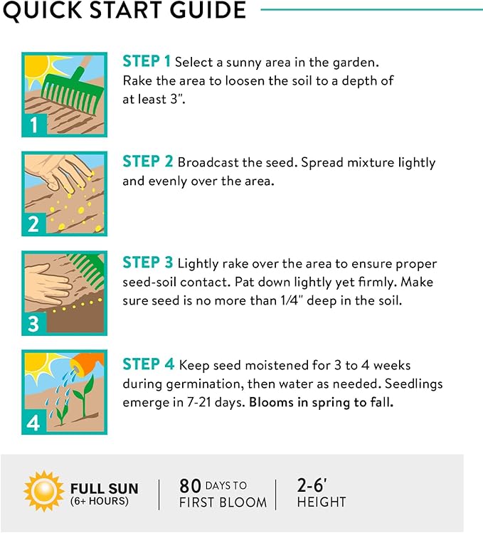 Burpee Wildflower Seeds Cutting Mix | 25,000 Bulk Seeds, Multi, 1 Bag | 15 Varieties of Non-GMO Flower Seeds | Perennial Wildflower Seeds Pollinator Mix | Covers 1,000 Sq. Ft.