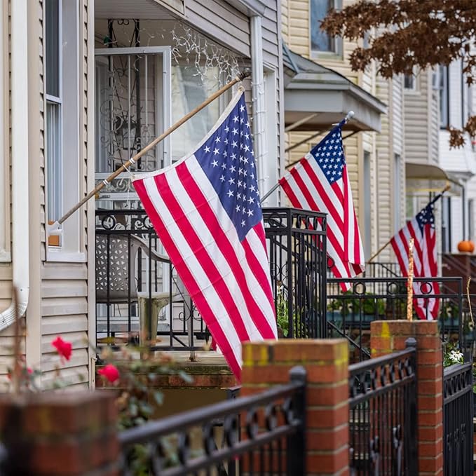 AZCOVER American Flag 4x6 FT US Flag for Outside Heavy Duty Nylon American Flags for Outdoor with Embroidered Stars Sewn Stipes and Brass Grommets United States Flag
