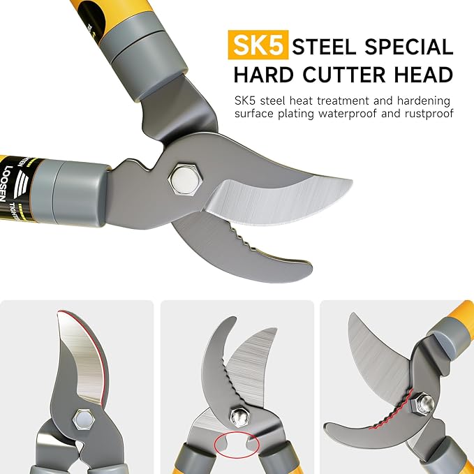 AIRAJ 16-24'' Extendable Loppers for Tree Trimming | Branch Cutter with 1.5“ Cutting Capacity | Loppers for Gardening | Tree Trimmers Long Handle Pruner | Tree Pruner | Branch Trimmer