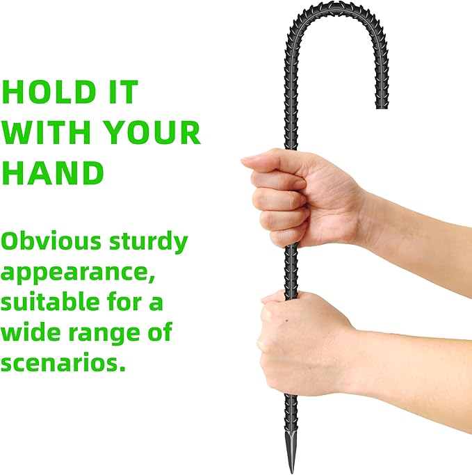 27 Pieces 16-Inch Garden Ground Stakes Galvanized Steel J Shape Hook Rebar Stake - Heavy Duty Anchors for Tents, Position Kits,Fences, and Trampolines