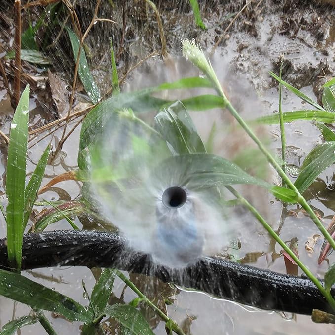 Lxcom Lighting 100 Pcs Irrigation Drippers Adjustable Drip Emitter Micro Spray 360 Degree Full Circle Pattern Water Flow Irrigation Drippers Sprinkler Drip Watering System Parts Drip Irrigation(Black)