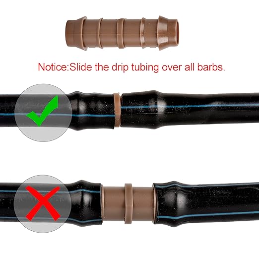 Drip Irrigation Fittings Barbed Coupling Connectors For 1/2" Drip Tubing, Drip Fittings Straights Parts, OD 17mm Barbed For Garden Irrigation System-20Pcs/pack