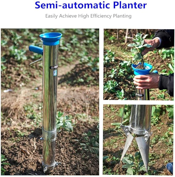 Long Handled Bulb Planter Tools and Vegetable Seedling Tool Manual Plant Transplanter Bulb Planter