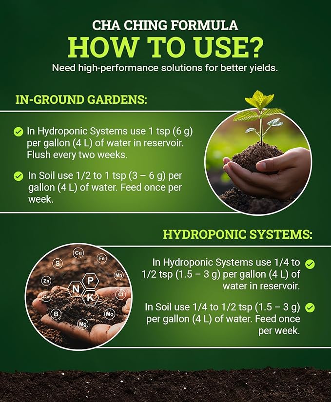 FoxFarm Cha Ching Soluble Fertilizer, Water Soluble High-Phosphorus Fertilizer, Supports Late Harvest Stage - Outdoor Flowers, Fruiting Plants, Containers and Bed Areas, NPK 9-50-10 (2 lb)