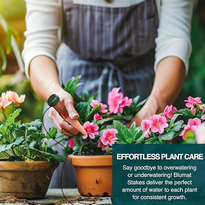 Blumat Classic Plant Watering Stakes - Self-Watering Insert for Indoor and Outdoor Plants - Automatic Slow Release Irrigation System for Potted Plants - Houseplant Care Device (3 Packs)