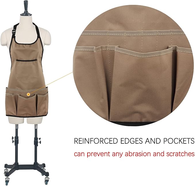 PATILWON Gardening Apron with Large Pockets for Women, 14 Pockets Waterproof Tool Apron, Work Apron Heavy Duty, Size M to XL