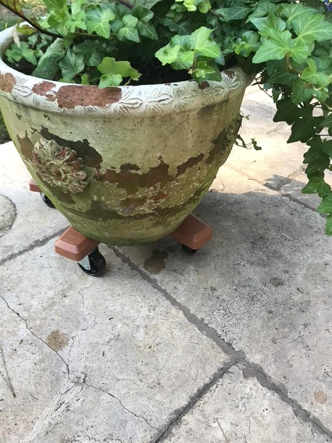 Bosmere Down Under Plant Caddie, Heavy Duty Plant Stand with Wheels, 500lb Capacity, 20-Inch, Adobe