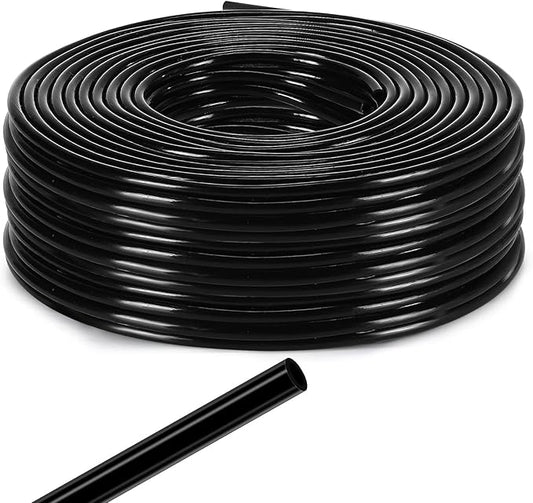 656 Feet 1/4 Inch Drip Irrigation Tubing Irrigation Hose Garden Watering Tube Line, Drip Line Watering Automatic Irrigation Equipment Set for Garden Irrigation System Flower Patio Lawn(Black)