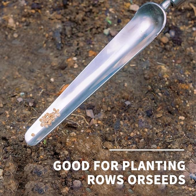 Seeding Widger, Stainless Steel Garden Planting Trowel with Scale, Long Narrow Hand Shovel for Planting Weeding Digging Fertilizer