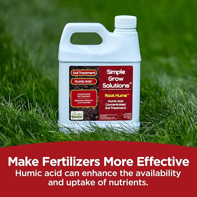 Raw Organic Soil Conditioner- Root Hume- Simple Grow Solutions- Natural Plant & Lawn Treatment- Nutrient Food Enhancer- Concentrated Liquid Humic/ Fulvic- Grass, Tomatoes, Citrus, Flowers, Vegetables