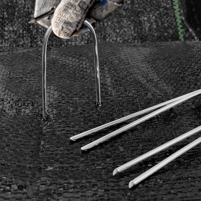 U Shape Garden Stakes 4 Inch 40 Pack 11 Gauge Irrigation Tubing Stakes,Heavy Duty Galvanized Landscape Staples for Tube, Lawns, Weed Barriers, and Landscape Fabrics, Irrigation Hose,Floor Mats