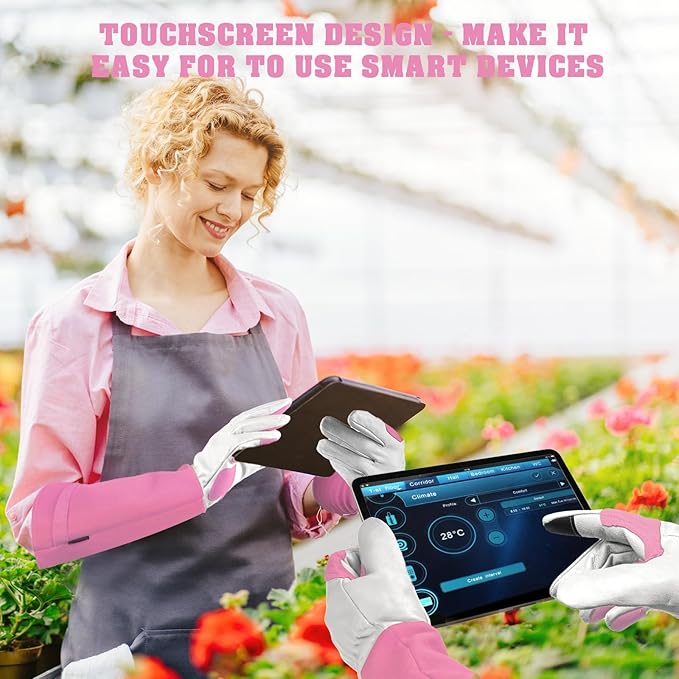 Long-Gardening-Gloves for Women/Men - Thorn Proof Rose Pruning Gloves Heavy Duty Gauntlet-M