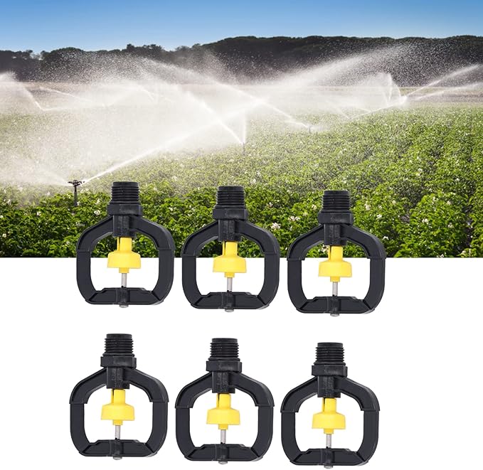 Pwshymi Garden Irrigation Misting Nozzles, 12PCS Plastic Spray Nozzle, Rotating Irrigation Sprinklers Atomizing Rotating Irrigation Spray Nozzles with G1/2 Male Thread for Garden Yard Lawn