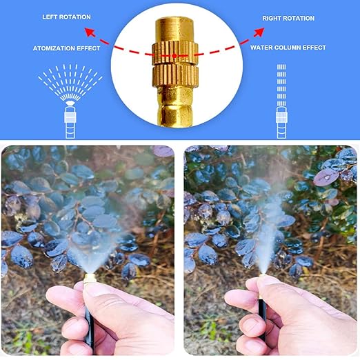 New drip Irrigation kit, Automatic Garden Watering System, Quick Connector and 360-degree Bending Dropper atomizing Copper Nozzle, Garden Plant Lawn Courtyard Watering System. (20spray nozzles)