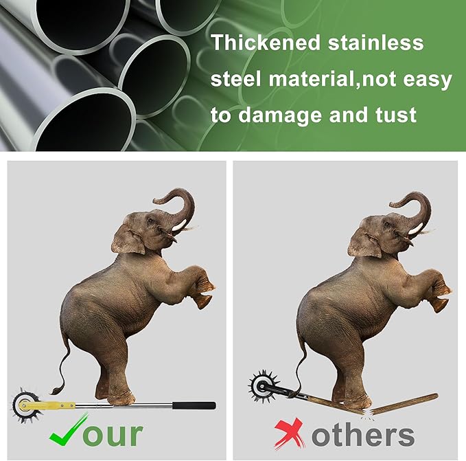 Wheel Rotary Edger, Rotary Shear, Sidewalk Manual Lawn Edger, Strong 3 Sections Stainless Steel Handle with Cushion Grip, 58.3-Inch