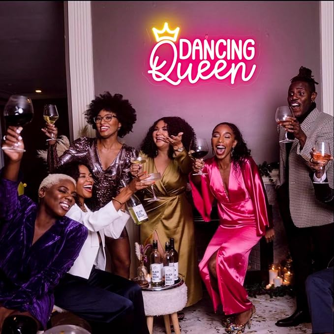 Dancing Queen Neon Sign, Dimmable LED Neon Lights for Wall Decor Neon Light Up Signs for Bedroom Dancing Party Bar Club Birthday Party Decoration Gift for Girl Kid lover