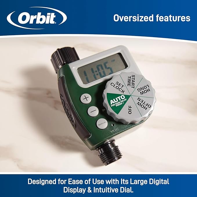 Orbit 62061N Single-Outlet Hose Watering Timer, 1 Outlet, Green (3-Pack 1 Outlet)
