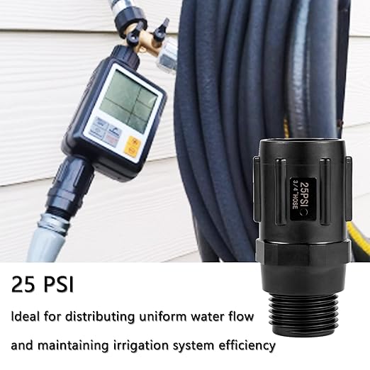 2pcs Garden Hose Pressure Regulator 25 PSI, 3/4" FHT × 3/4“ MHT, Pressure Reducer, Great for Drip Irrigation System Distributing Regulator drip Irrigation Parts emitters for drip line
