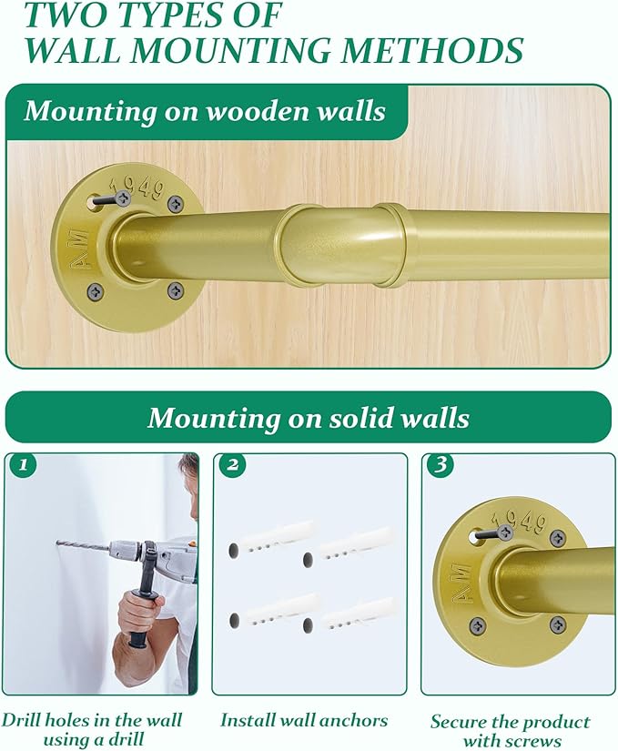 Plant Hanger Indoor, Hanging Planters for Indoor Plants with 6 Hanging Chains, Wall Plant Hanging Rod for Window Ceiling, 65 Inch, Metal/Golden…